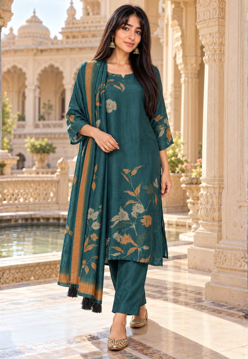 Deep sea green salwar kameez