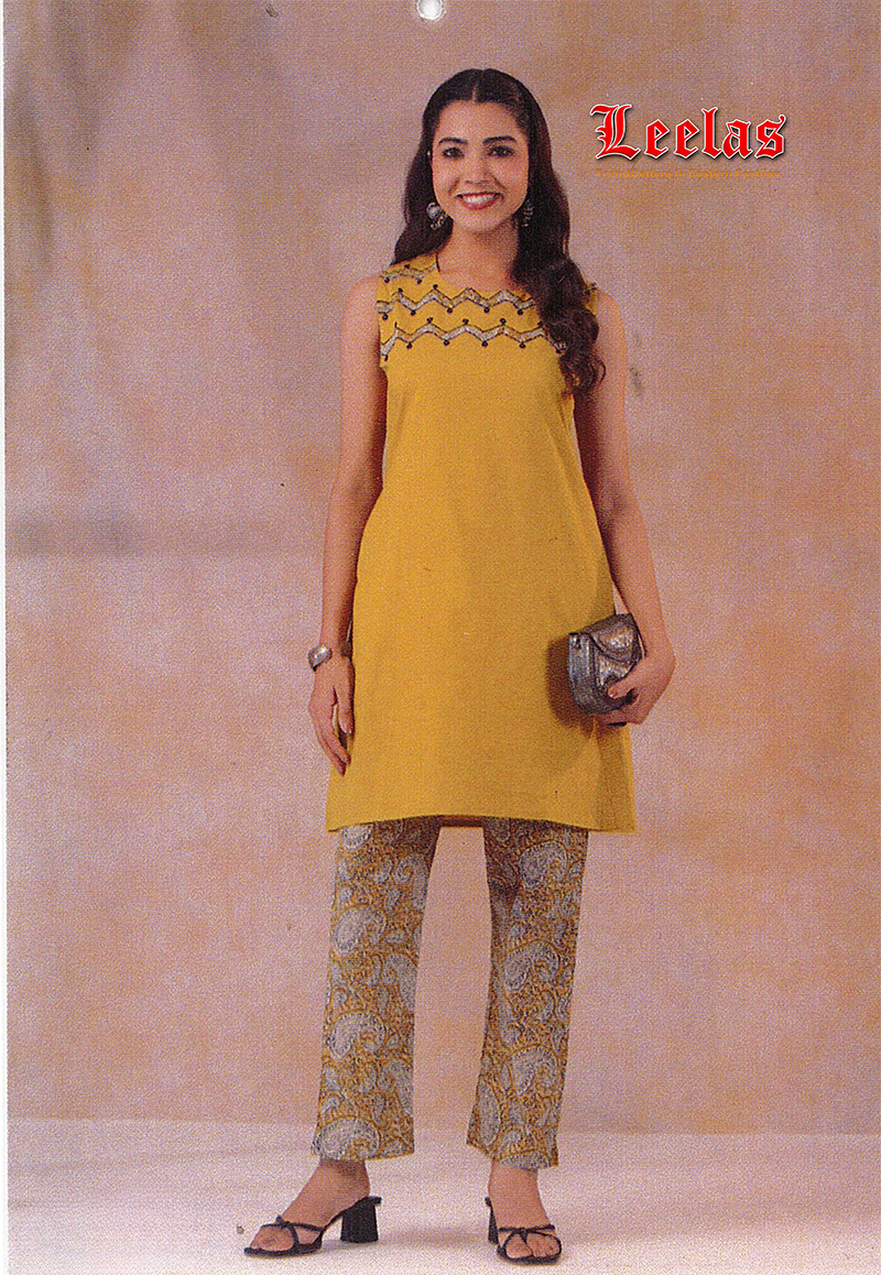 Deep mustard black cotton co-ord set