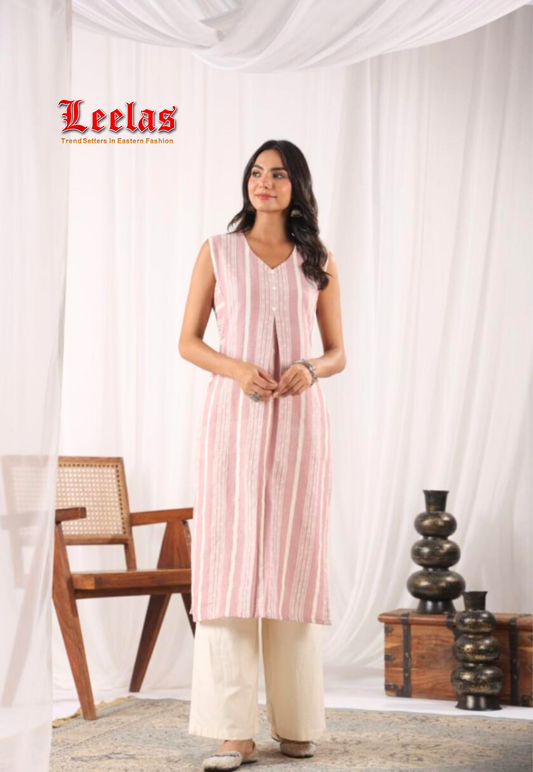 Dusty pink and cream kurti top with pants