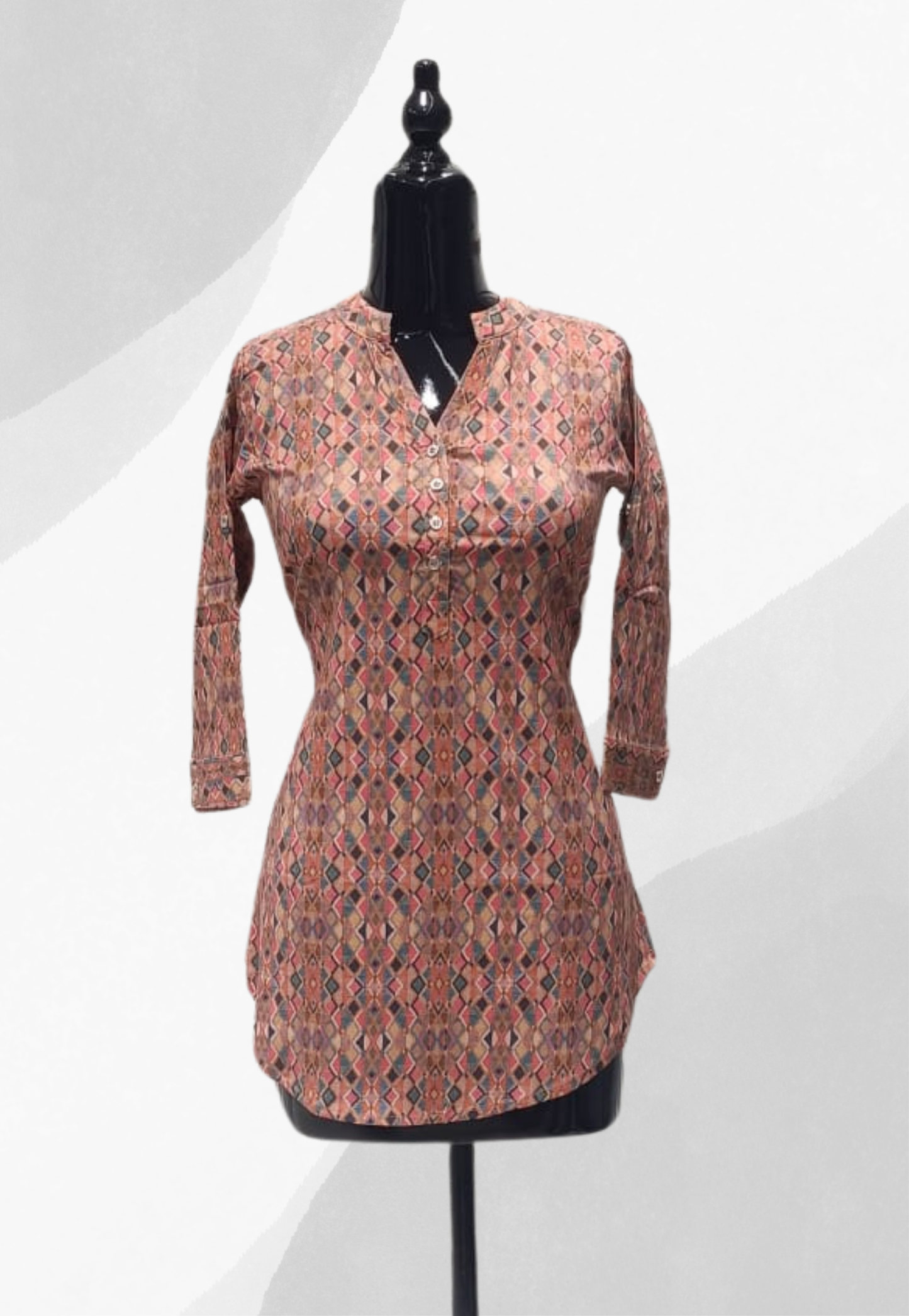 Rust pattern kurti top