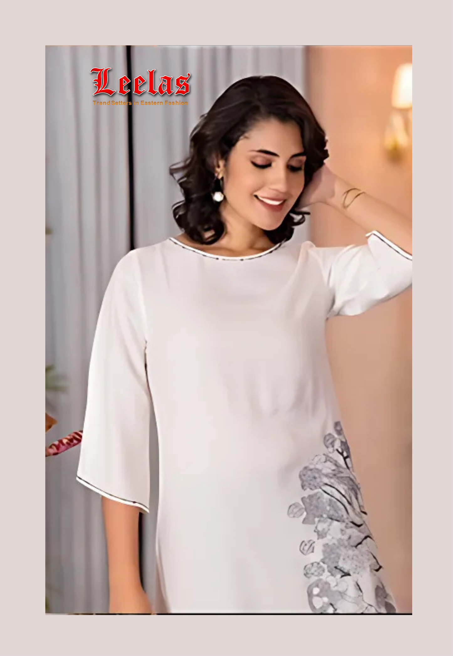 White cotton kurti with black pants