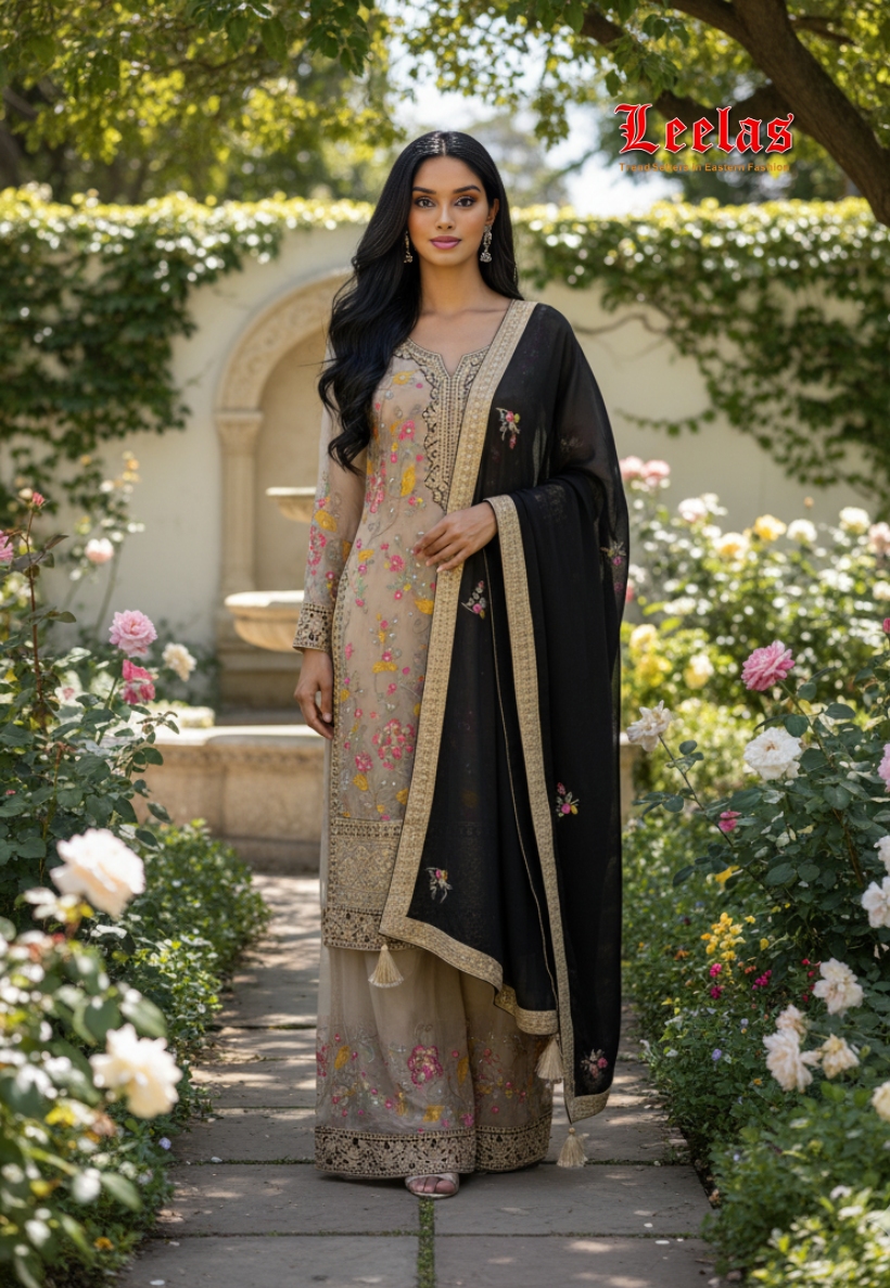 Champagne gold Silk Sharara