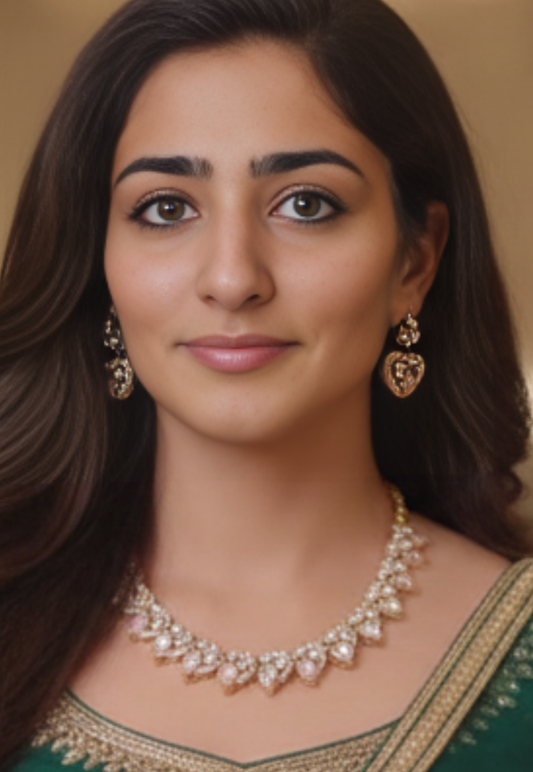 Kundan style gold tone choker set with pink gemstones