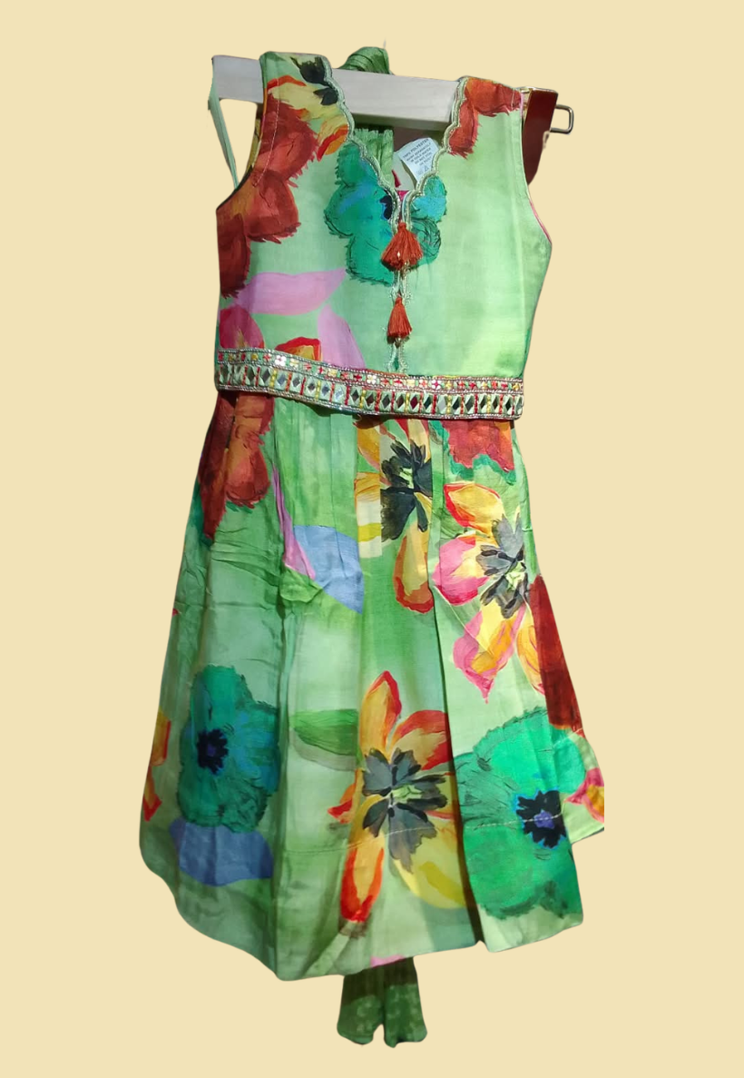 Girls floral outfit with skirt, top and dupatta