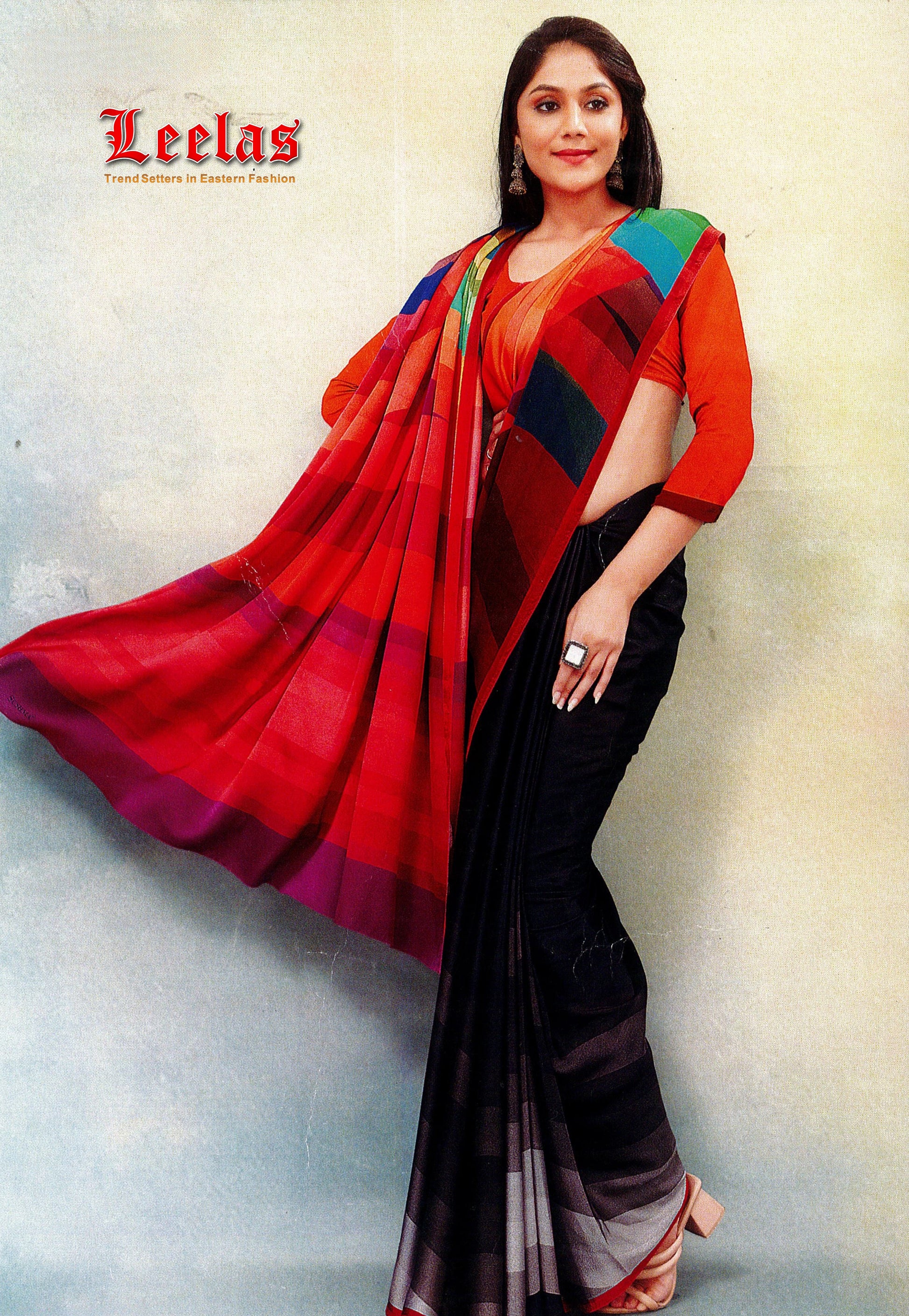 Shamoo silk multi-coloured abstract print saree Houghton Johannesburg