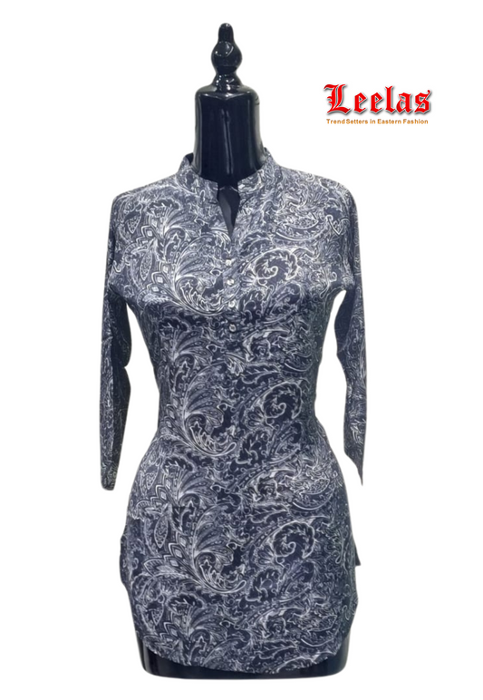 Black printed kurti top