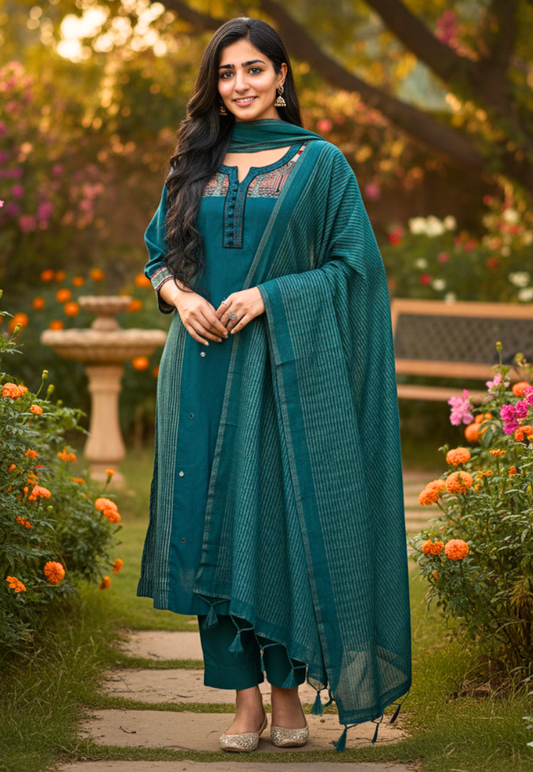 Turquoise salwar kameez