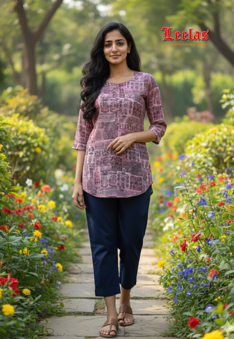 Musk viscose floral kurti top