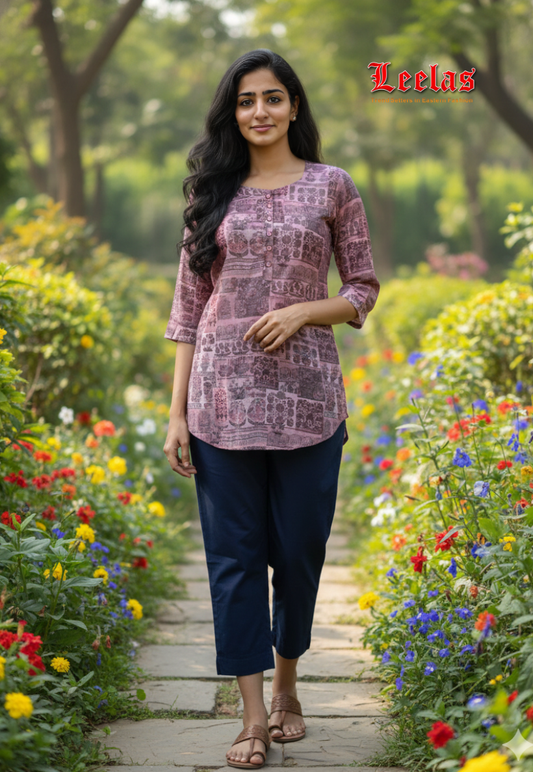 Musk viscose floral kurti top