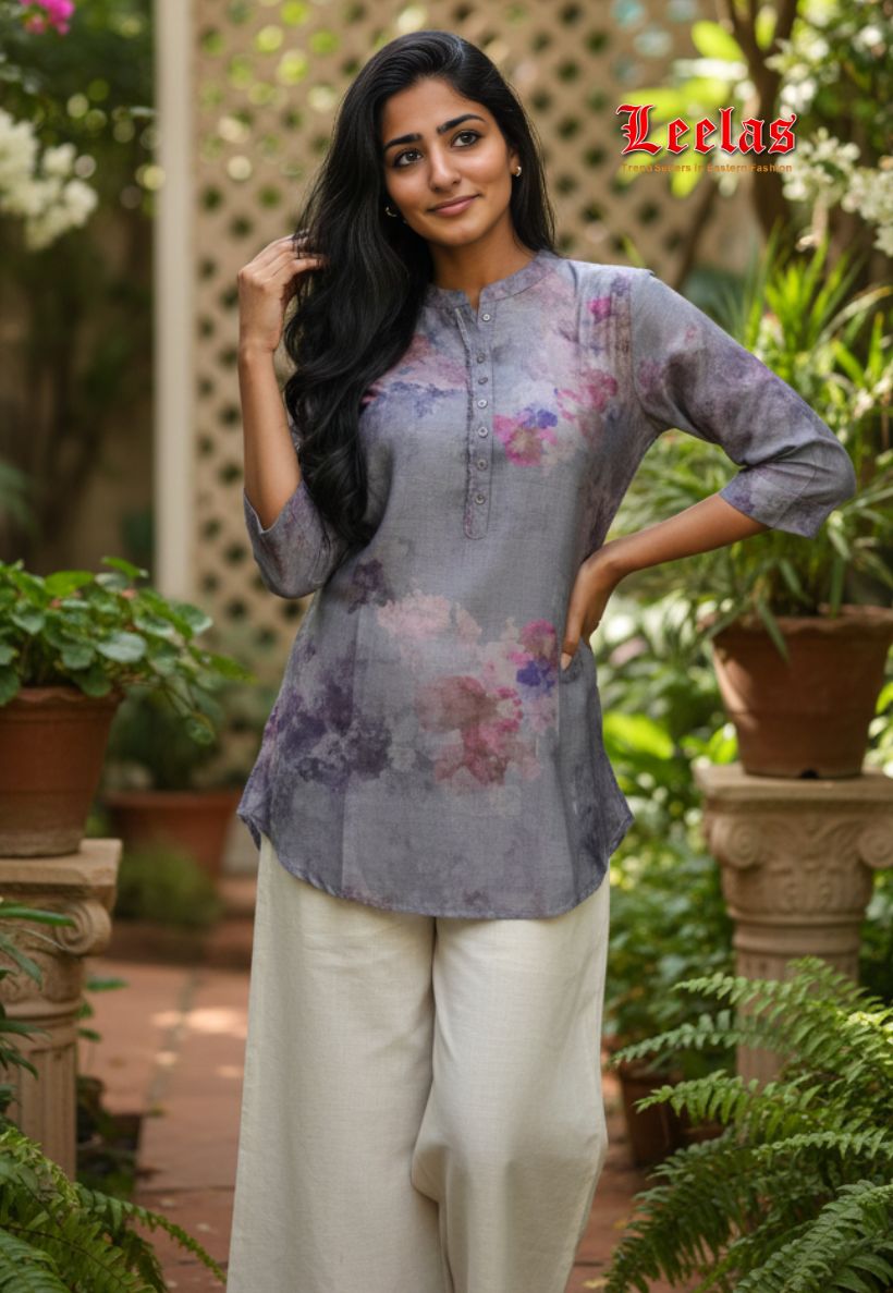 Lilac Grey kurti viscose top